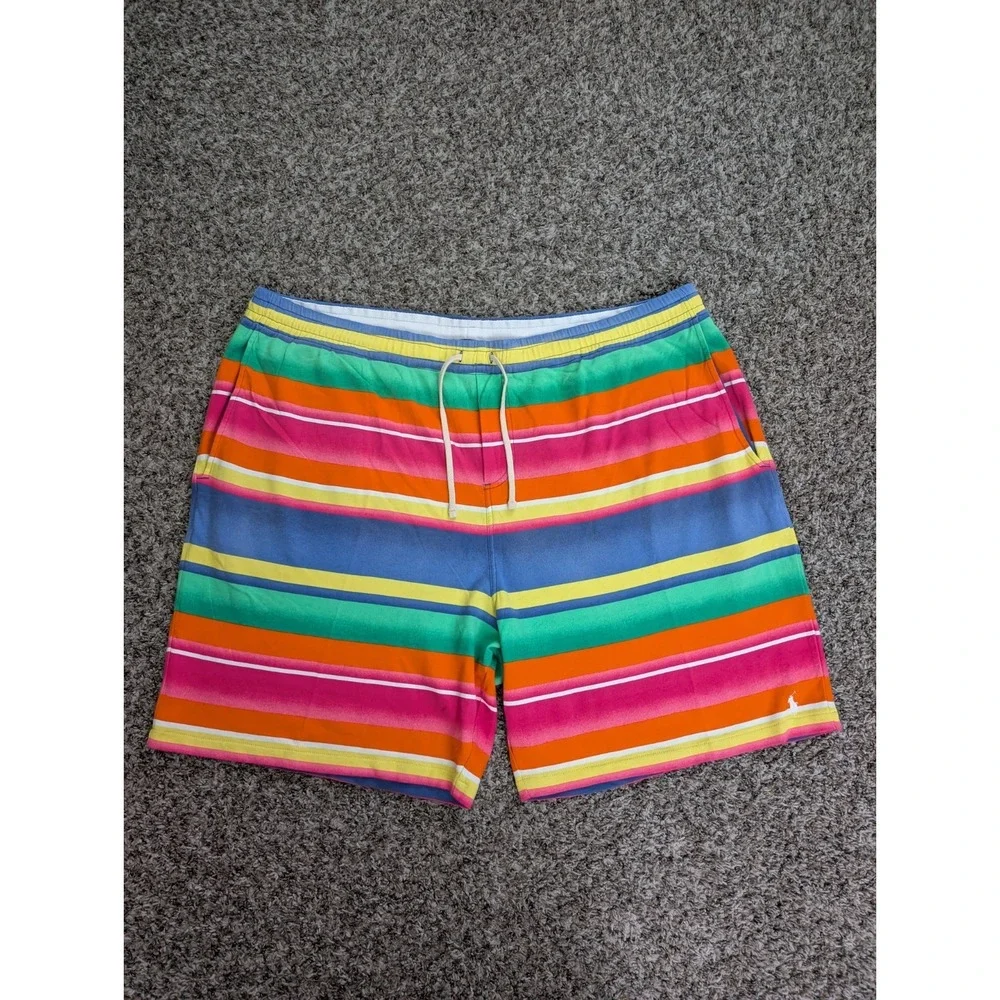 Polo Ralph Lauren Men's Shorts 4XB Big & Tall Striped Multicolor Cotton Pony